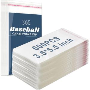 Lewtemi 600 Pcs Graded Card Sleeves Resealable Team Bags for Trading Cards Baseball Sports Slabs Holders Plastic Collectible Slabs Protection, 3.5" x 5.5"