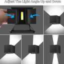Ledmo Modern Sconce Wall Light Up Down, Outdoor Adjustable 20W 6500K Porch Lights, IP65 Exterior and Interior Aluminum Wall Pack Light, 1800LM Square for Garage, Garden, Staircase, Courtyard, 4 Pack