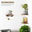 Corner Floating Shelves, Rustic Brown Wood, Set of 2, Wall Mount Storage with Guardrail for Bathroom Kitchen Living Room