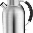 ASCOT Electric Kettle, Electric Tea Kettle Hot Water Kettle Stainless Steel Kettle 1.6L 1500W Retro Tea Heater & Boiling Water, Auto Shut-Off and Boil-Dry Protection (Matte Silver)