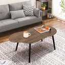 Small Coffee Table Irregular Wood Grain Desktop Coffee Tables Simple Modern Cloud Shaped Center Table Floor Standing Table for Living Room, Home Office