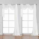 OWENIE Sheer White Curtains 144 inch Extra Long, Elegant and Airy Drapes Translucent Window Treatments for Living Room/Bedroom, White, 2 Panels=84" Wide