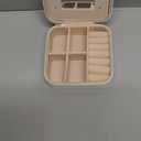 SANDJEST Personalized Jewelry Box, White Travel Jewelry Box with Initial A, Small Monogrammed Jewelry Case Organizer for Girls Women Teen Kids, Mini Travel Essentials Gifts for Birthday Christmas