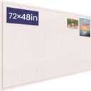 Large Bulletin Board - 72 X 48 inches Cork Board with 30 Pushpin, 6' x 4' Cork Board for Walls Pin Board, Self-Adhesive Felt Board Vision Board Foldable Photo Board for Wall (Oatmeal)