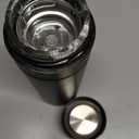 15oz Stainless Steel Vacuum Insulated Water Bottle with glass liner inside,glass lined thermos with Infuser for Hot and Cold drink -Leakproof Travel Mug with Filter (Black,with Tea infuser)