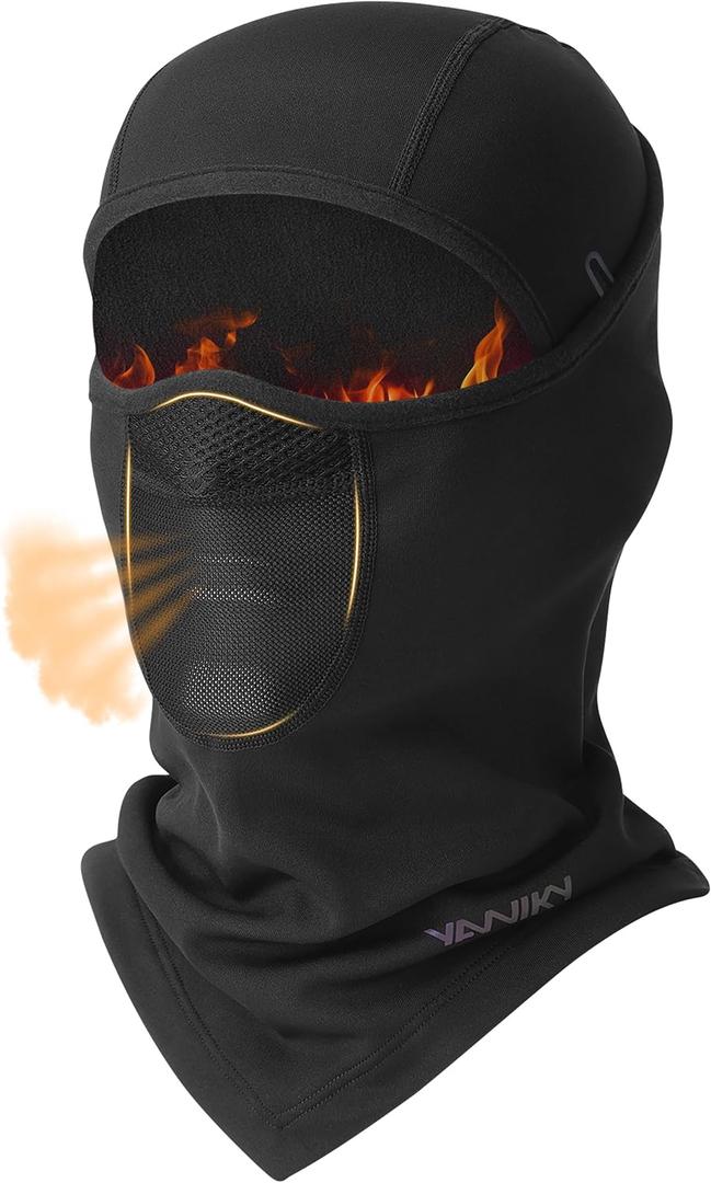 YANIKY Balaclava Ski Mask for Men Women Thermal Breathable Winter Face Mask Cold Weather Windproof Warm Face Cover Skiing (One Size, With Breathable Mesh)