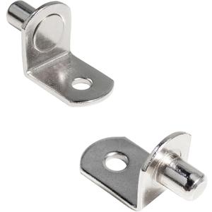 1/4 Inch (6.35mm) Shelf Pins L-Shaped Metal Support Pegs Bracket-Style Clips for Bookshelf Kitchen Cabinet Cupboard Shelves Holders, 20 PCS Nickel Plated Silver