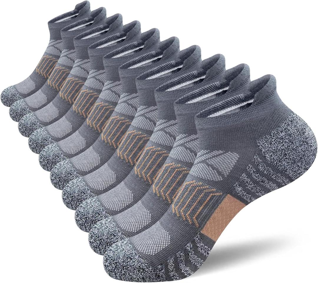 Men's Ankle Comfort Cushioned Anti-Blister Wicking Breathable Athletic Running Socks 5 Pairs