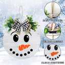 Thanksgiving/Winter Hanging Door Sign, Turkey/Snowman Reversible Door Wreath Hanging Decorations for Front Door Farmhouse Thanksgiving/Winter/Christmas Decorations Indoor Outdoor