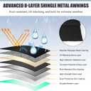 Metal Awning 52" x 31", Fixed Metal Window Awning for Door Entrance with Triangle Steel Frame, Front Door Awnings Canopy Exterior Weather Resistant for Balcony, Window, Porch, Patio, Rain Protection