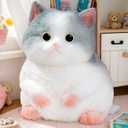 Big taba Squishy Cat, Handmade Squishy Cat for Adult/Kids, Stress Relief,Cute & Soft Cat Design, Perfect Squeeze Toys Gift for Relaxation and Fun (Blue Cat)