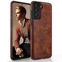 LOHASIC for Galaxy S22 Case 5G, Premium Leather Luxury PU Non-Slip Grip Rugged Bumper Shockproof Full Body Protective Cover Men Women Phone Cases for Samsung Galaxy S22 (2022) 6.1 inch - Brown