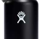Hydro Flask Water Bottle - Insulated Stainless Steel - Wide Straw Lid, Non Spill, Leakproof in 32 Oz Black