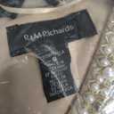 2-Piece Long Floral Glitter Lace Dress W/Beaded Neckline & Matte Chiffon Flyaway 3/4 Sleeve Jacket (8, Champagne)