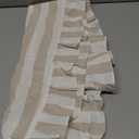 Tegeme Brown and White Ruffle Table Runner 100% Cotton Table Runner for Home Dinner Birthday Party Decoration Baby Shower Dining Room Kitchen Decor (13"x72",Wide Stripes)