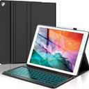 for iPad Pro 12.9 Case with Keyboard 12.9 inch 2nd/1st Gen, 7 Colors Backlit Magnetic Detachable Wireless Keyboard, Folio PU Leather Case with Pen Holder for Apple iPad Pro 12.9'' 2017/2015 Old Model