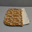 2 makeup bags Women's floral lamp core velvet canvas makeup bag, travel makeup bag, wallet storage, khaki and cute beige