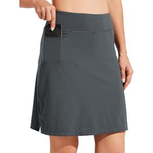 Willit Women's 19" Skort Skirt Tennis Golf Athletic Skirt Knee Length Casual Lightweight Skort with Pockets (X-Large, Steel Gray)
