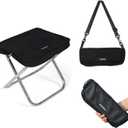 Lightweight Camping Stool 1.5lbs & Compact 12" - 350lbs Capacity! 3-Second Setup Portable Folding Stool with Shoulder Strap for Adults, Outdoor, Concert, Waiting in Line, Travel, Fishing & Camping