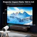 Mini Projector, Support 4K 1080P Portable Projector with Dual Band WIFI 6, Bluetooth 5.2, 180 Rotatable, Auto Keystone Correction,35"-130" Screen Video Projector(L)