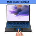 Galaxy Tab S7 FE Case 12.4" Tablets with Keyboard for Samsung Galaxy Tab S8 Plus/Tab S7 Plus S7+ S8 Case,7 Colors Backlit Trackpad Wireless Smart Touch Keyboard with S Pen Holder