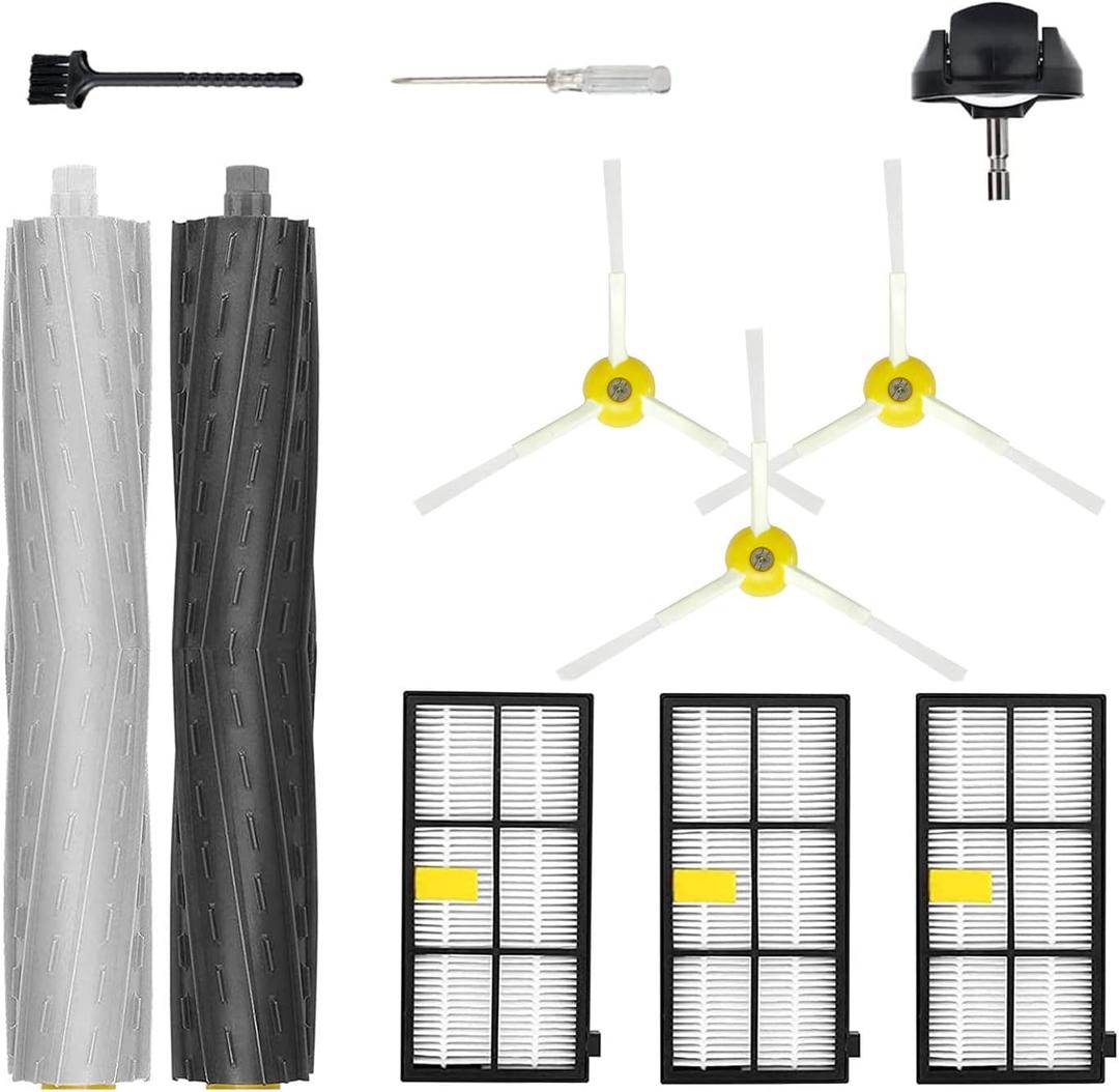 Replacement Parts Accessories for iRobot Roomba 800 900 Series 805 860 870 871 880 890 850 866 801 877 891 895 981 985 960 980 Vacuum Replenishment Kit,1 Roller Brush,Caster Wheel,3 Side Brush,Filter
