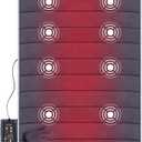 Snailax Memory Foam Massage Mat with Heat, 10 Vibrating Motors Full Body Massager Pad for Back Pain Relief, 6 Heating Pads for Neck, Lumbar, and Leg - Gifts for Mom