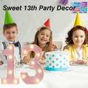 LED Marquee Numbers, Light Up Numbers for Party, Small Light Up Letters, Battery Powered Lighted Number for Birthday or Home Decor (Pink Glitter 3)