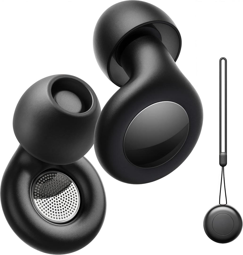 Ear Plugs for Sleeping Noise Cancelling, Reusable Silicone Ear Plugs for Noise Reduction with 8 Ear Tips, Earplugs for Sleep, Concerts, Travel, Snoring (Black, One Size)