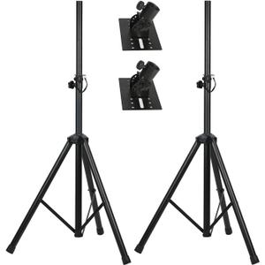 Heavy Duty Speaker Stand, PA Speaker Stand,Speaker Tripod Stand, Adjustable Height from 44 to 72 InchesHold up to 150lbs, HD-300 (2 Packs Black)