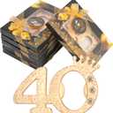 50 Packs 40 Bottle Openers for 40th Birthday Party Favors Gifts or Souvenirs for Guests 40th Wedding Anniversary Party Favor Gold and Black Theme Party Decorations (40)
