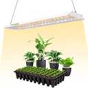 Full Spectrum Grow Lights for Indoor Plants 60W LED Grow Lights for Seed Starting 4/8/12H Timer and 10 Dimming Levels Height Adjustable and Energy Efficient for Seedling Veg Bloom All Growth Stages (White)