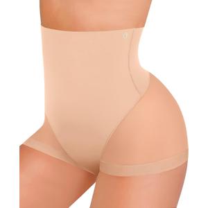 SHAPELLX Tummy Control Shapewear Underwear for Women Body Shaper Panty High Waisted Compression Girdle (Nude Beige Small)