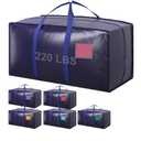 Pack Moving Bags Heavy Duty 210GSM with Full-Open Side Zipper, 93L 220lbs Waterproof Foldable Storage Totes for College Dorm Move-In, Moving Boxes Alternative & Home Organization, Blue