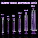 10ml Syringe with Screw Cap, 10cc Syringe for Liquid Feeding, Science Lab, Measurement, Individually Sealed Packed, 10 Pack
