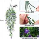 RECUTMS Vine Plant Fake Ferns Plants Large Faux Artificial Hanging Plants Wall Plants Artificial Hanging Plants Outdoors Fake Hanging Plant Greenery Vine for Outdoor Plants Decor 3 Pcs(Purple)