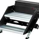 Lippert Components 733931 Solid Step Quad Step for RV and Travel Trailer Entry Doorway Black, 26-inch