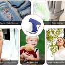 6004 Pcs Quick Clothing Fixer Gun Kit Mini Stitch Clothes Gun with Case 2 Pcs 0.05'' Micro Fine Needles 3000 Black 3000 White Micro Fastener for Quick Sewing (Blue)