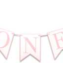 Gostman Pink Bow First Birthday Party Decor - Girls Banner, Decorations, Garland for One Year Celebration