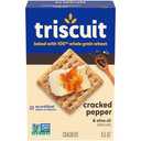 Triscuit Cracked Pepper & Olive Oil Whole Grain Wheat Crackers, Lunch Snacks, Snack Crackers, 8.5 oz Best by 23Sep 2025