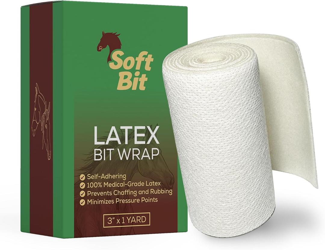 Soft Bit Latex Bit Wrap - Premium, 100% Medical-Grade Latex, Self-Adhering, Latex Horse Bit Wrap- Horse Bit Care, Horse Bit Wrap for Equines - Equine Supplies - 3inch by 1.5 Yard - Sealtex wrap