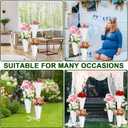 Flower Display Stand with Buckets, Metal Flower Bar Stand Rustic Farmhouse Florist Bouquet Holder Flower Cart Display Shelf for Outdoor Patio Garden Wedding Decor (Round)