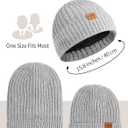 AlisOker Beanie Hat for Men Women, Unisex Warm Winter Knit Cap Soft Fleece Lined Hat (Gray)