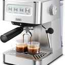Gevi Espresso Machine with 58mm Portafilter & Milk Frother, 20 Bar Compact Expresso Machines for Home, Professional Espresso Coffee Machines for Cappuccino & Latte, Stainless Steel (Silver)
