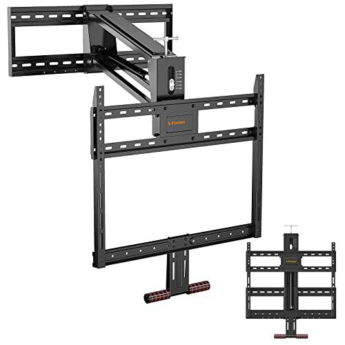 X-FIXTURE Fireplace Pull Down TV Mount Over Fireplace with Height Adjust for Most 43" - 80" TVs, Max VESA 600x400mm, up to 80lbs, Above Fireplaces TV Mount
