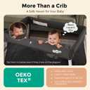 Pamo Babe Travel Pack and Play, Certified Baby Safe Travel Crib, Extra Large Portable Playpen with Mattress & Zipper Door, Portable Crib Lightweight Foldable Baby Travel Bed - Grey