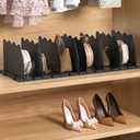 SOYO Adjustable Clear Purse Organizers for Closet, Acrylic Shelf Divider for Bag and Purse Storage, Clear Pocketbook and Handbag Organizer, Bookshelf Separator Organizers for House, Office Use, Black