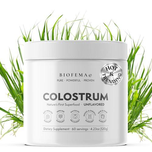 BIOFEMA Bovine Colostrum Supplement - Natures Superfood – First Milk Powder Magic for Gut Health, Immune Support, Physical Recovery, Skin, Hair & Nail Health 2pcs Best By 04/2027