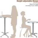 REDCAMP 24" Cocktail Table with Black Cover, Folding Round Bar Table Pub Table with Flip-Up Top for Parties Restaurant, 30" /45" Two Heights Adjustable
