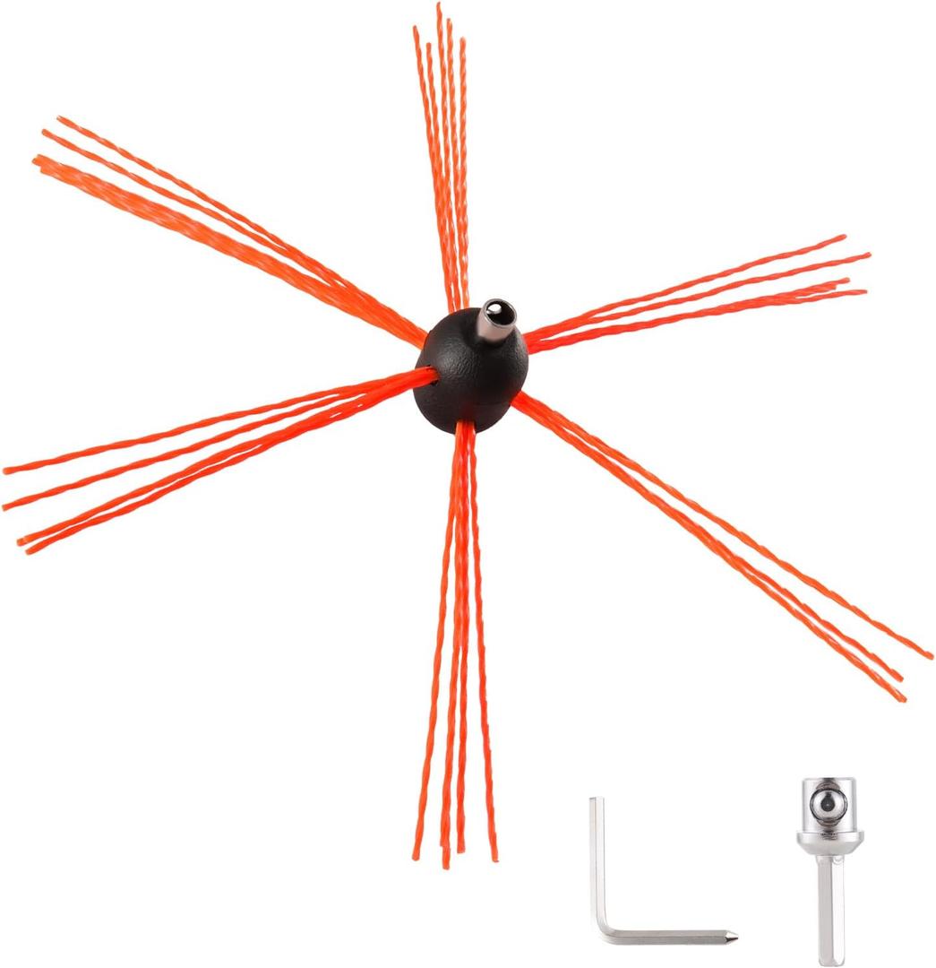 3 Piece Chimney Brush Head Kit, Chrome Button Locking System, Chimney Cleaning Tool, with a Brush Head, a Drill Adapter and a Hex Key